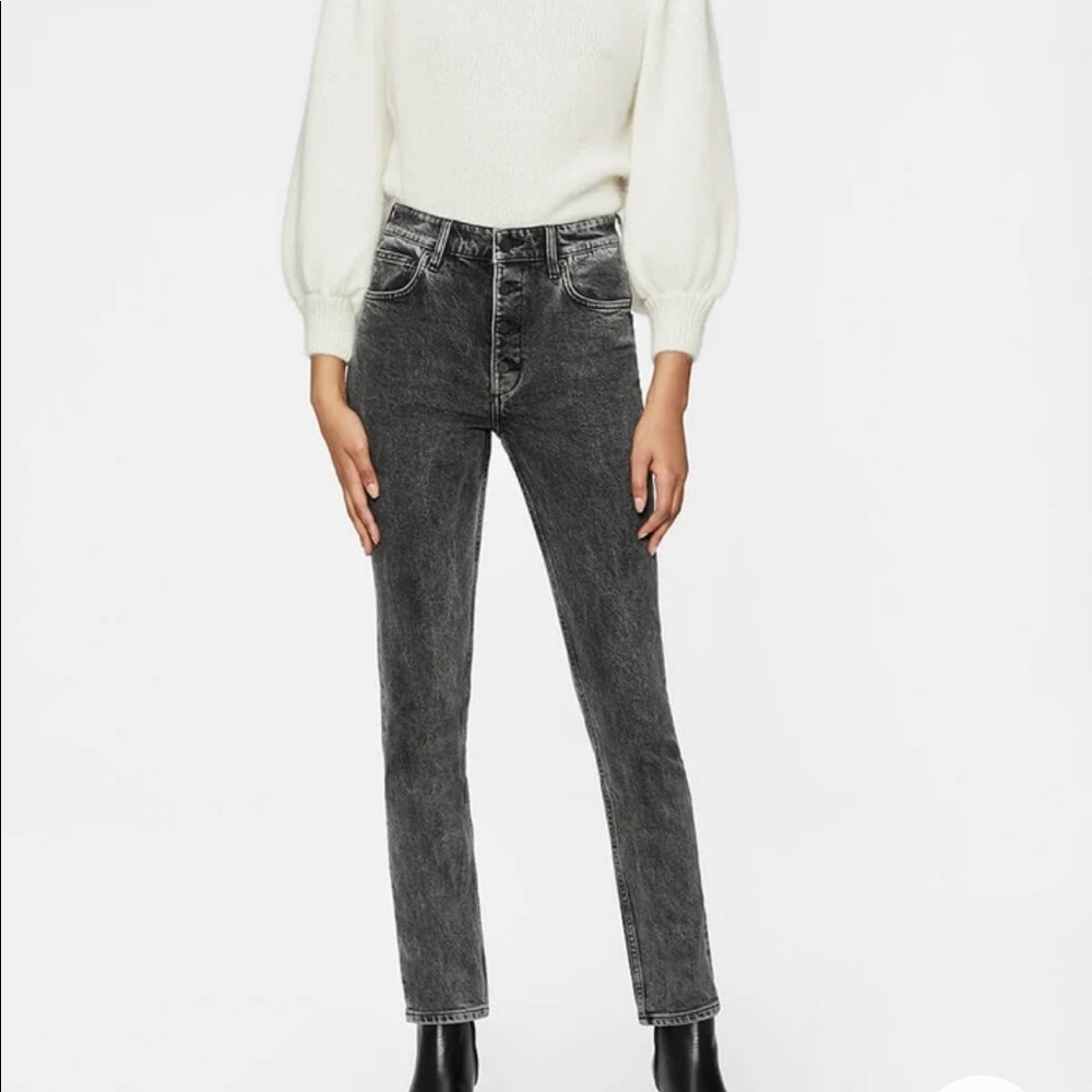 NWT. ANINE BING. FRIDA JEAN - ACID CHARCOAL